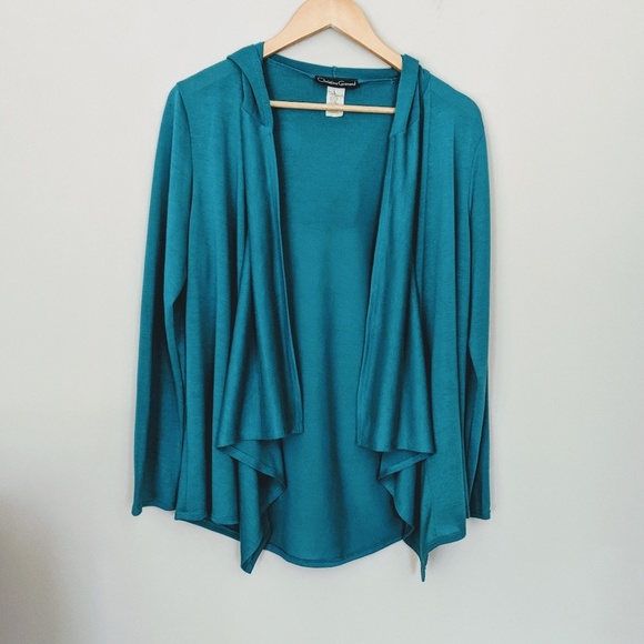 Christine Gerard Tops - Christine Gerard Hooded Open Front Top